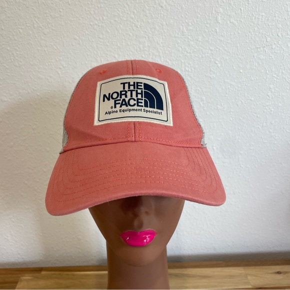 The North Face Pink Mesh Snap Back Trucker Hat - Picture 1 of 9